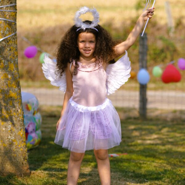 Déguisement ange, aile jupette à LED , ensemble jupette 2-6ans fille petit prix pas cher enfant magnifique ensemble LED, jupette LED, serre tête, baguette, sourire enfant, bonheur, accessoires, costume, taille 2-6ans, fête costumée, cadeau, enfant déguisé, rêves, imagination,