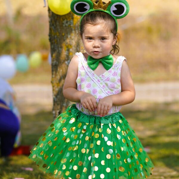 Déguisement grenouille verte, ensemble jupette petite fille, accessoires, bonne qualité petit prix pas cher serre tête grenouille, nœud papillon vert, sourire enfant, anniversaire déguisé, accessoires, costume, taille 2,3,4,5,6ans, fête costumée, thème ensemble jupette taille 2-6ans, idée cadeau petite fille, enfant déguisé, carnaval, fête école, monde féerique, Noel, rêves, imagination